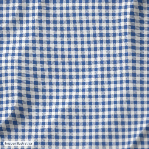 Cuadros vichy azul claro mediano 6 mm — 65% poliéster