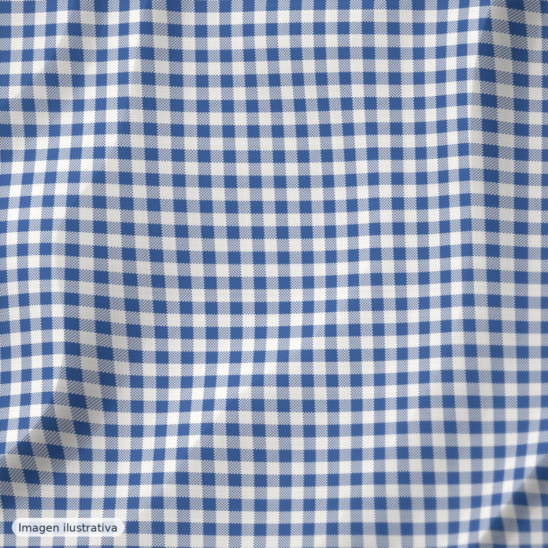 Cuadros vichy azul claro mediano 6 mm — 65% poliéster