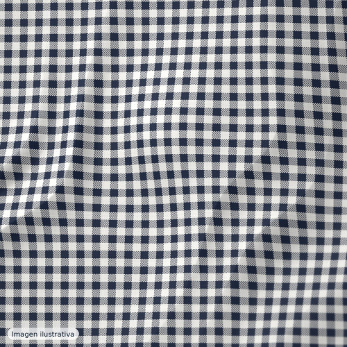 Cuadros vichy azul marino pequeño 4 mm — 65% poliéster