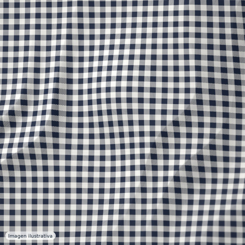 Cuadros vichy azul marino pequeño 4 mm — 65% poliéster