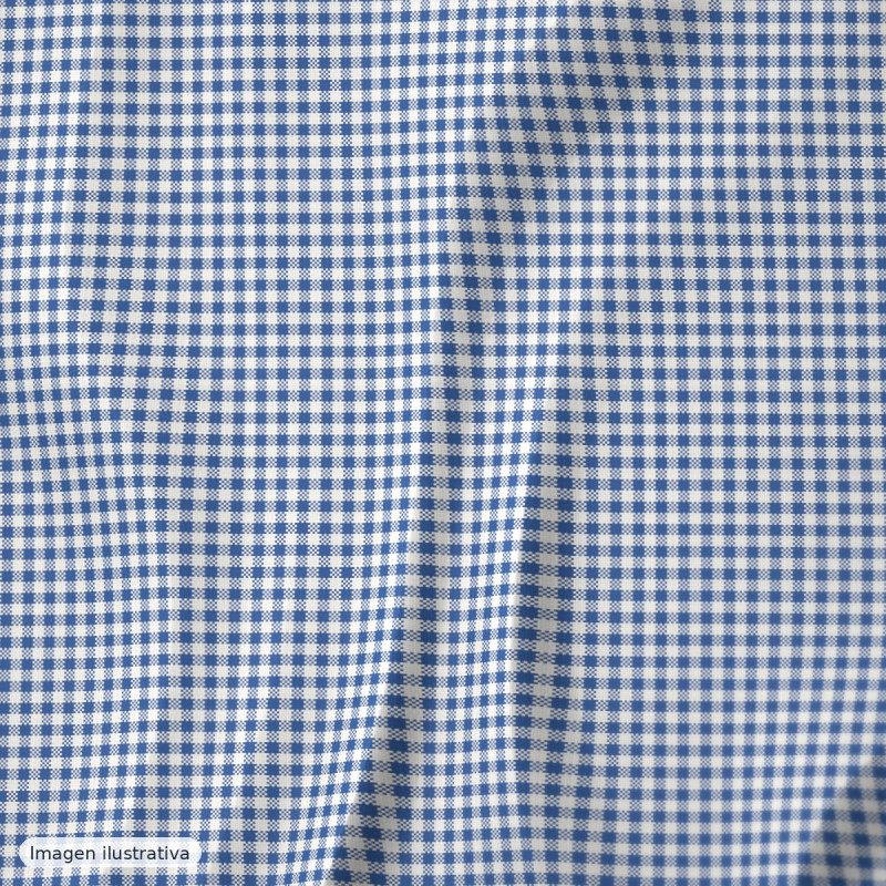 Cuadros vichy azul mini 2 mm — 65% poliéster