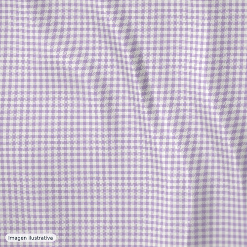 Cuadros vichy lila mini 2 mm — 65% poliéster