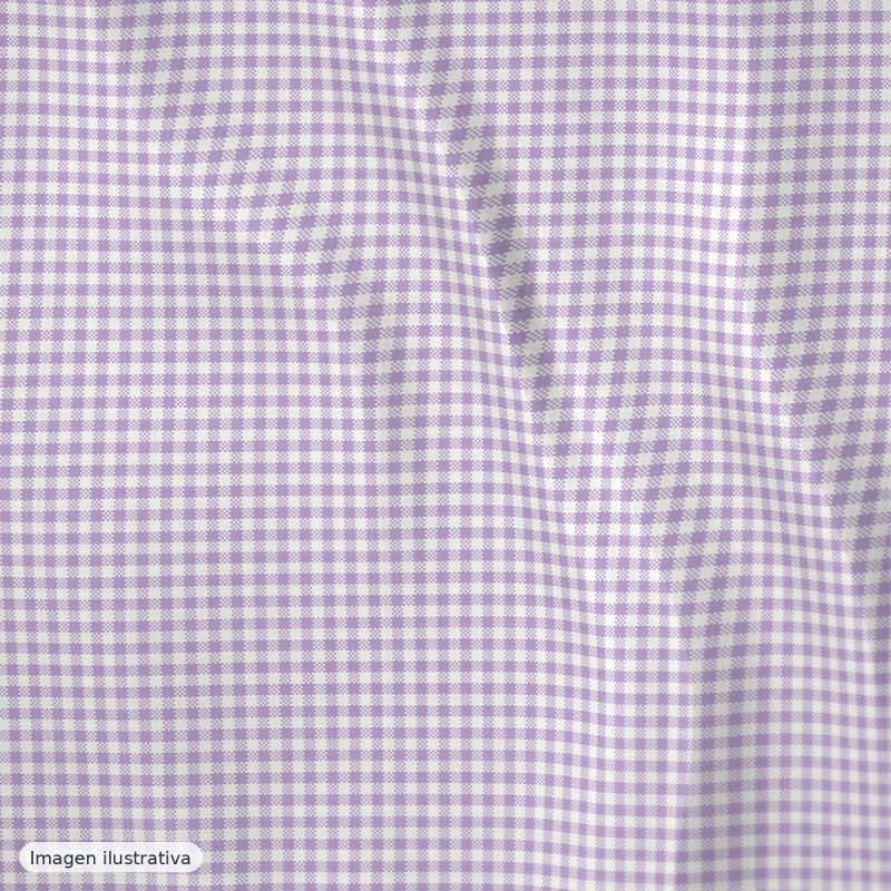 Cuadros vichy lila mini 2 mm — 65% poliéster