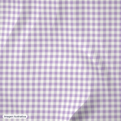 Cuadros vichy lila pequeño 4 mm — 65% poliéster