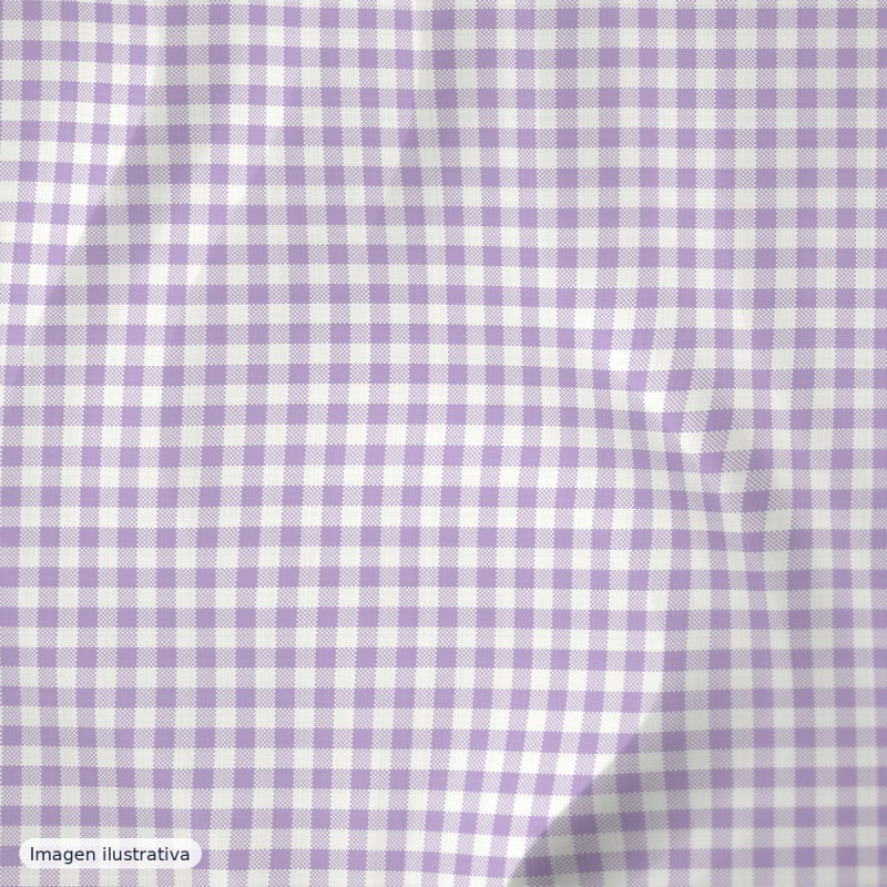 Cuadros vichy lila pequeño 4 mm — 65% poliéster