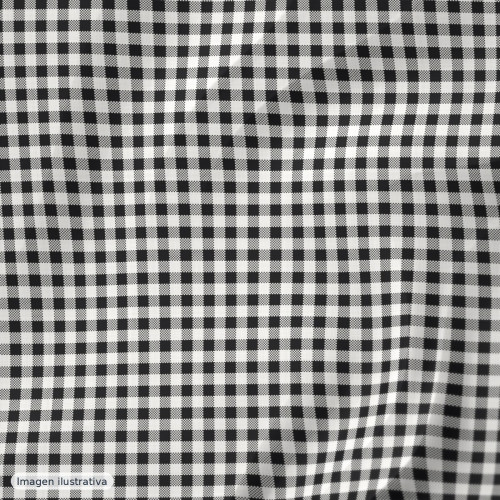 Cuadros vichy negro grande 8 mm — 65% poliéster
