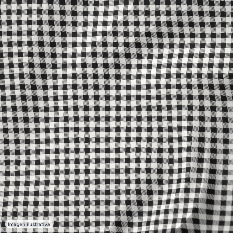 Cuadros vichy negro grande 8 mm — 65% poliéster
