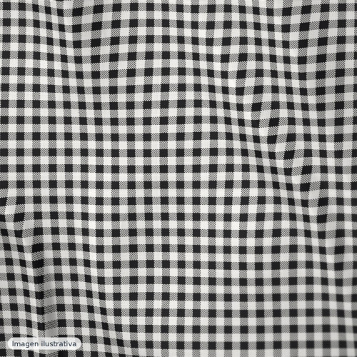 Cuadros vichy negro mediano 6 mm — 65% poliéster