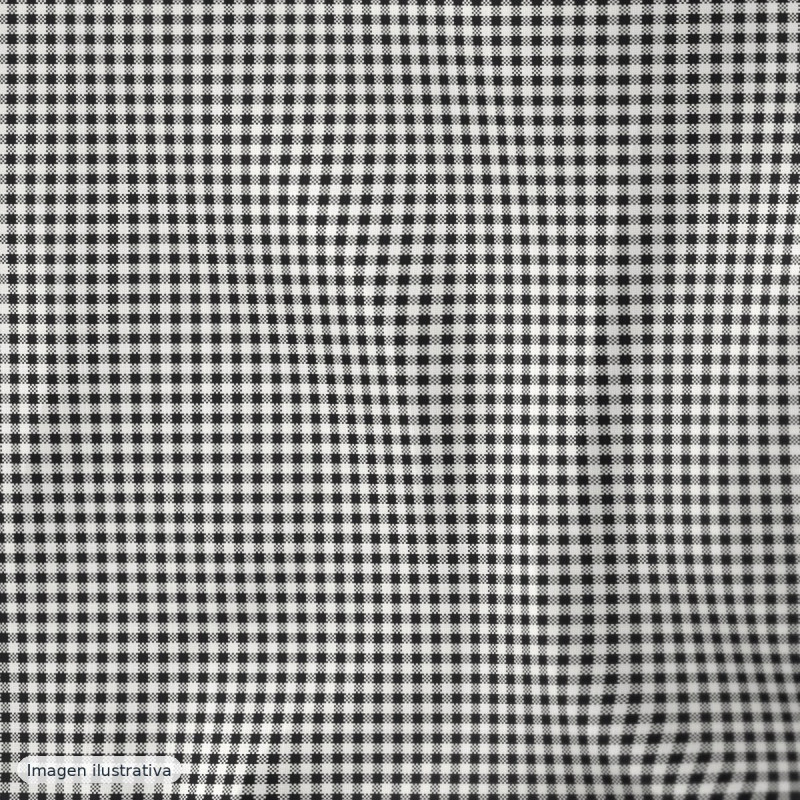 Cuadros vichy negro mini 2 mm — 65% poliéster
