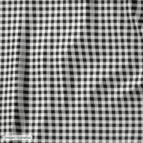 Cuadros vichy negro pequeño 4 mm — 65% poliéster