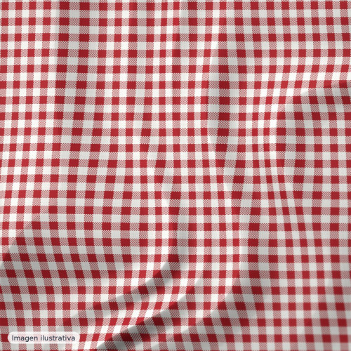 Cuadros vichy rojo grande 8 mm — 65% poliéster