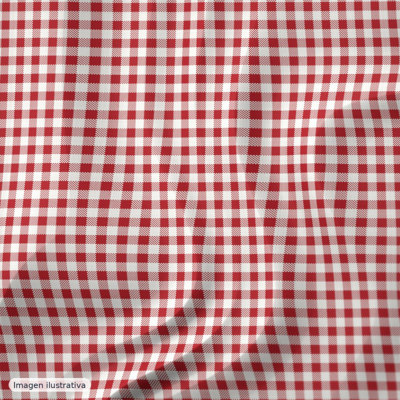 Cuadros vichy rojo grande 8 mm — 65% poliéster