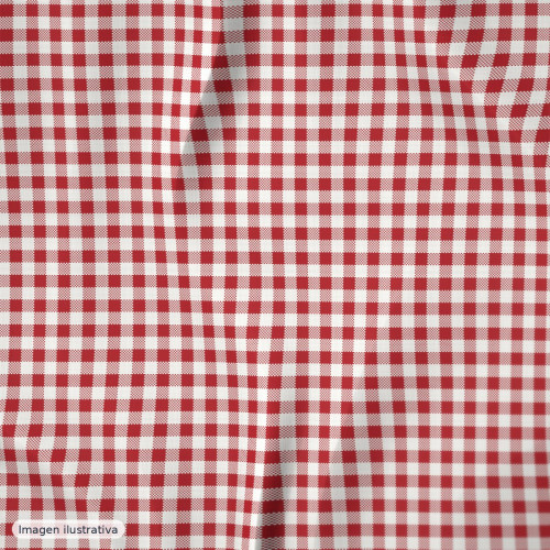 Cuadros vichy rojo mediano 6 mm — 65% poliéster