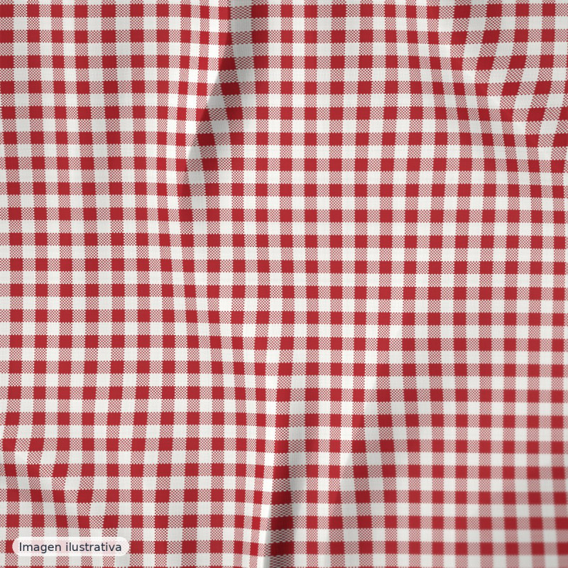 Cuadros vichy rojo mediano 6 mm — 65% poliéster