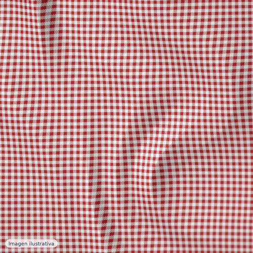 Cuadros vichy rojo mini 2 mm — 65% poliéster