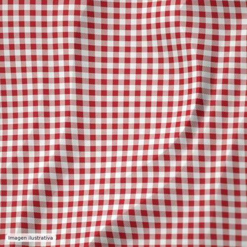 Cuadros vichy rojo pequeño 4 mm — 65% poliéster