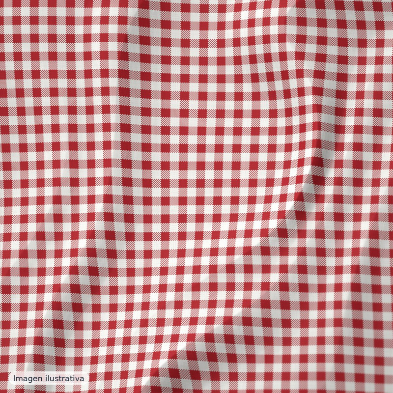 Cuadros vichy rojo pequeño 4 mm — 65% poliéster
