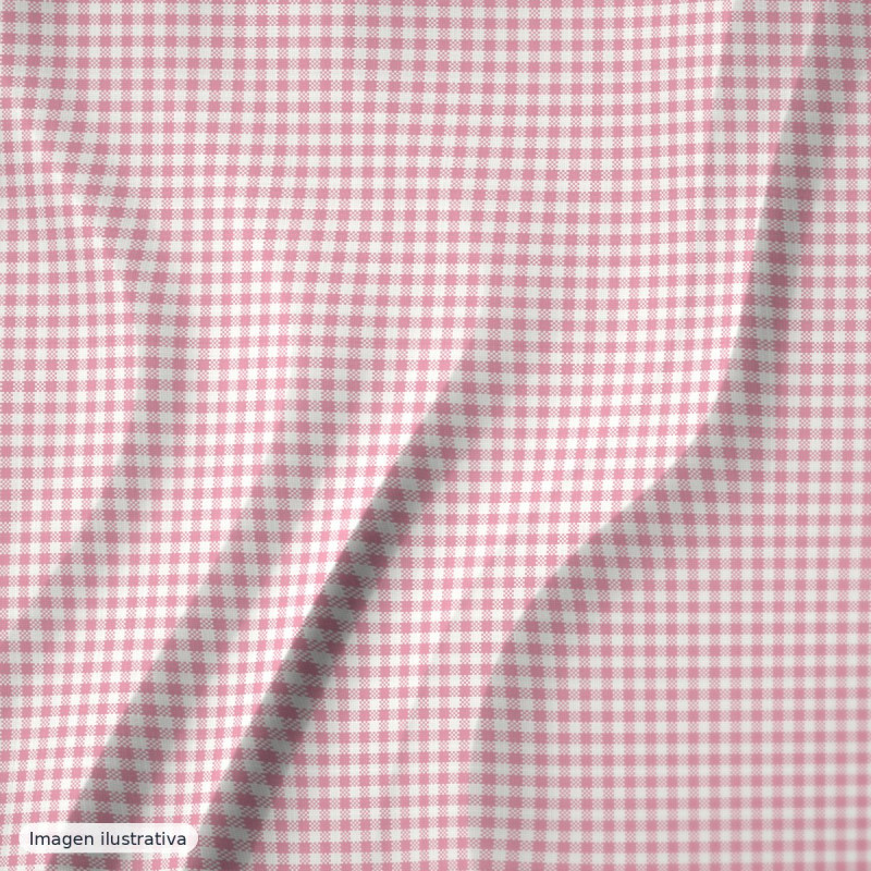 Cuadros vichy rosa mini 2 mm — 65% poliéster