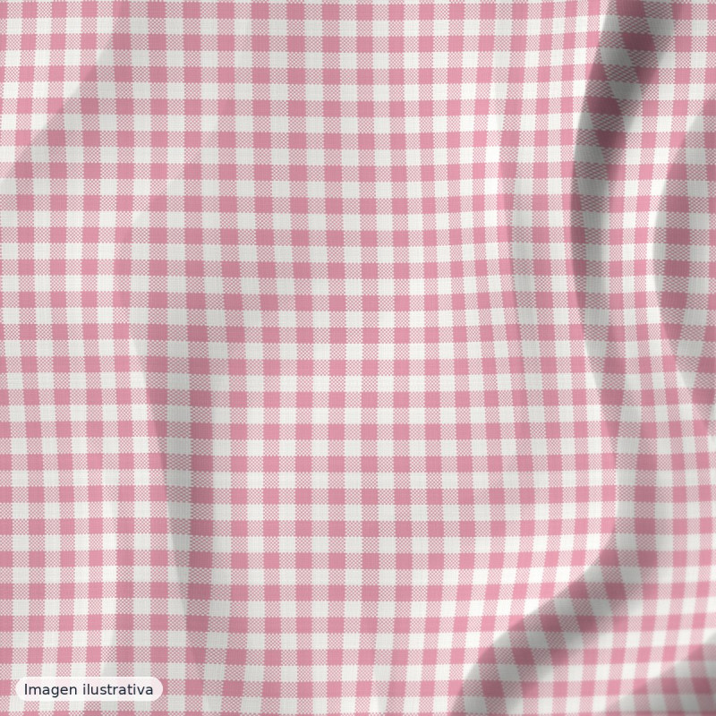 Cuadros vichy rosa pequeño 4 mm — 65% poliéster