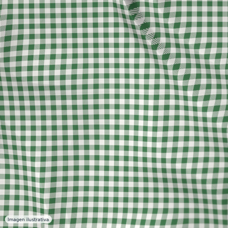 Cuadros vichy verde pequeño 4 mm — 65% poliéster