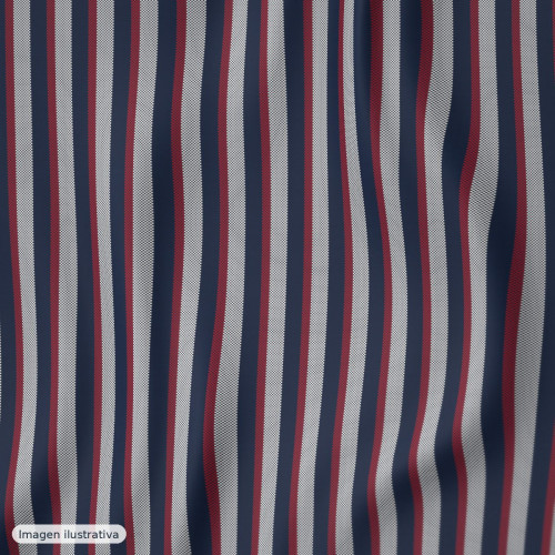 Denim rayas Heritage marino rojo y blanco — 80% algodón