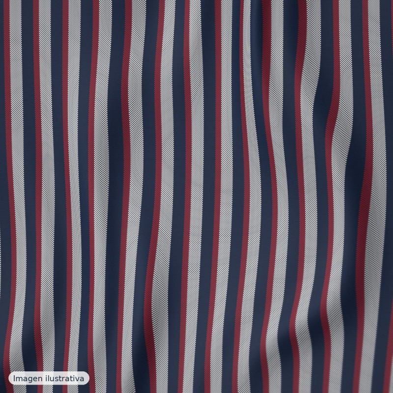 Denim rayas Heritage marino rojo y blanco — 80% algodón