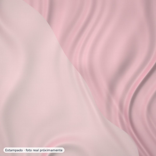 Devoré floral rosa suave sobre gasa — 80% viscosa
