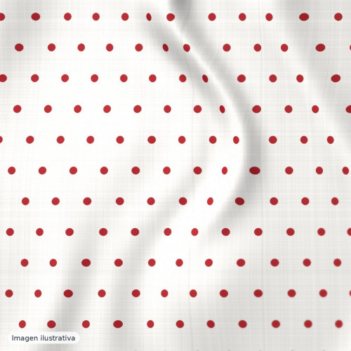Estampado de flamenca rojo con lunares blancos