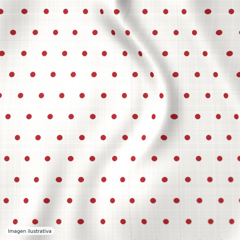 Estampado de flamenca rojo con lunares blancos