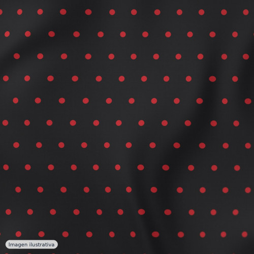 Estampado de flamenca rojo con lunares negros