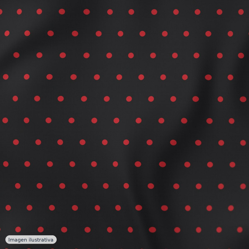 Estampado de flamenca rojo con lunares negros