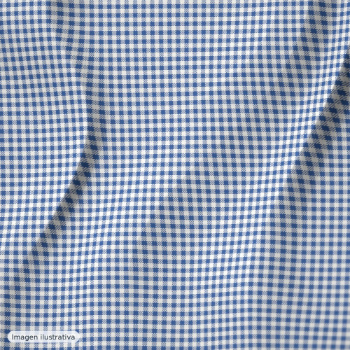 Franela fina cuadros vichy azul — 100% algodón