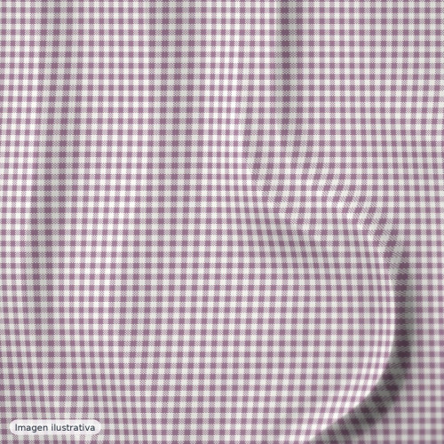 Franela fina cuadros vichy malva — 100% algodón