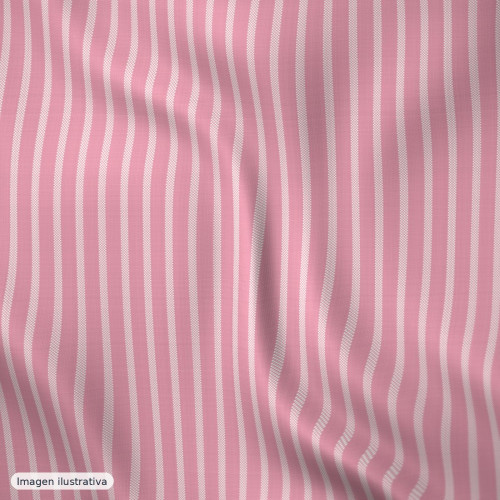 Gasa bámbula rayas rosa — 100% poliéster