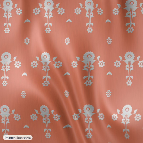 Jacquard fantasía destellos terracota multicolor — 100% poliéster
