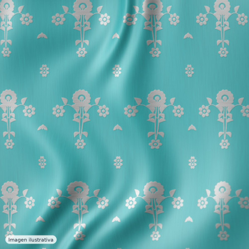 Jacquard fantasía destellos turquesa multicolor — 100% poliéster