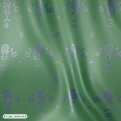 Jacquard fantasía destellos verde petróleo multicolor — 100% poliéster