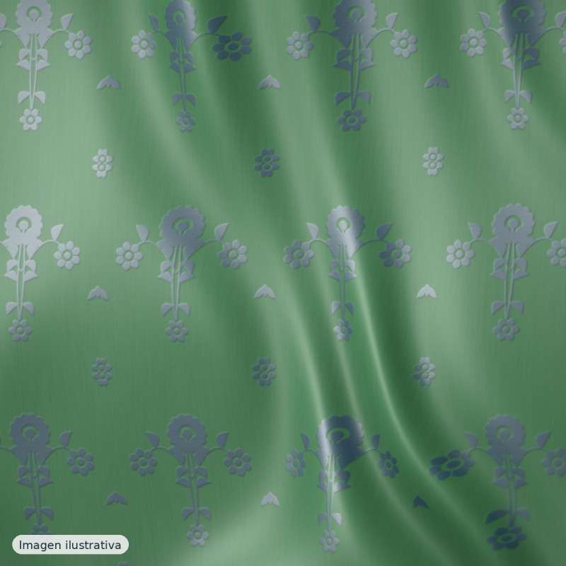Jacquard fantasía destellos verde petróleo multicolor — 100% poliéster