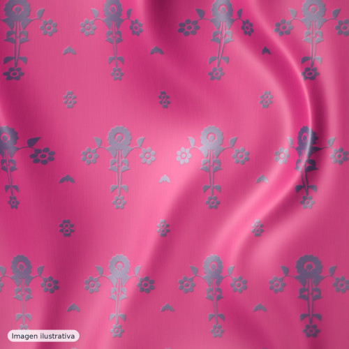 Jacquard fantasía pétalos fucsia y morado — 100% poliéster