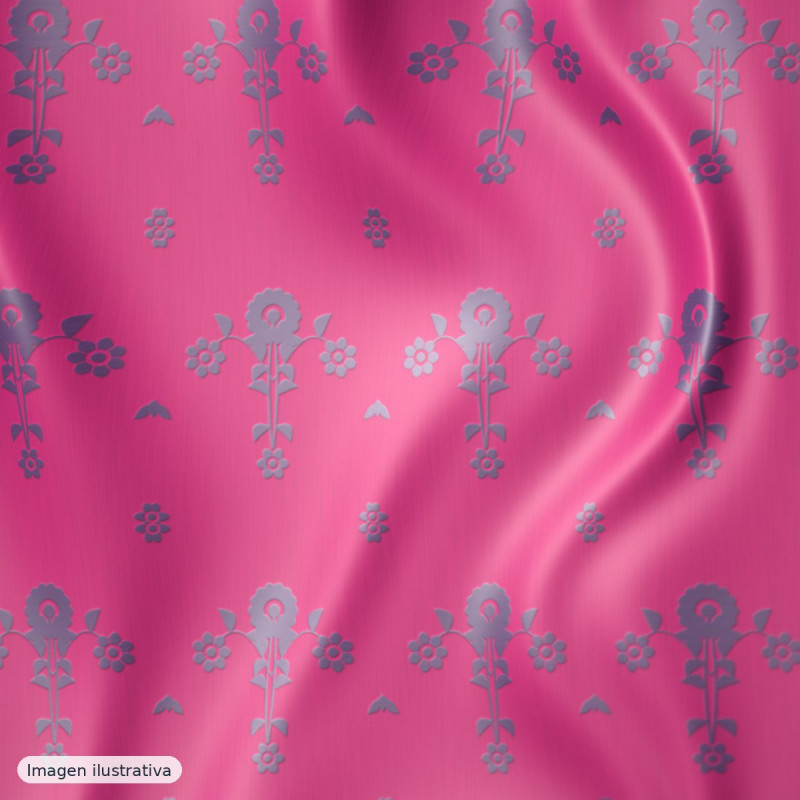 Jacquard fantasía pétalos fucsia y morado — 100% poliéster