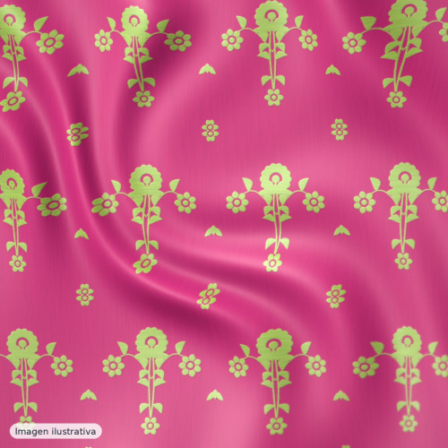 Jacquard fantasía vórtice fucsia y lima — 100% poliéster
