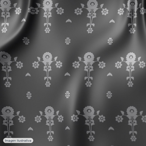 Jacquard negro ramas — 64% poliéster