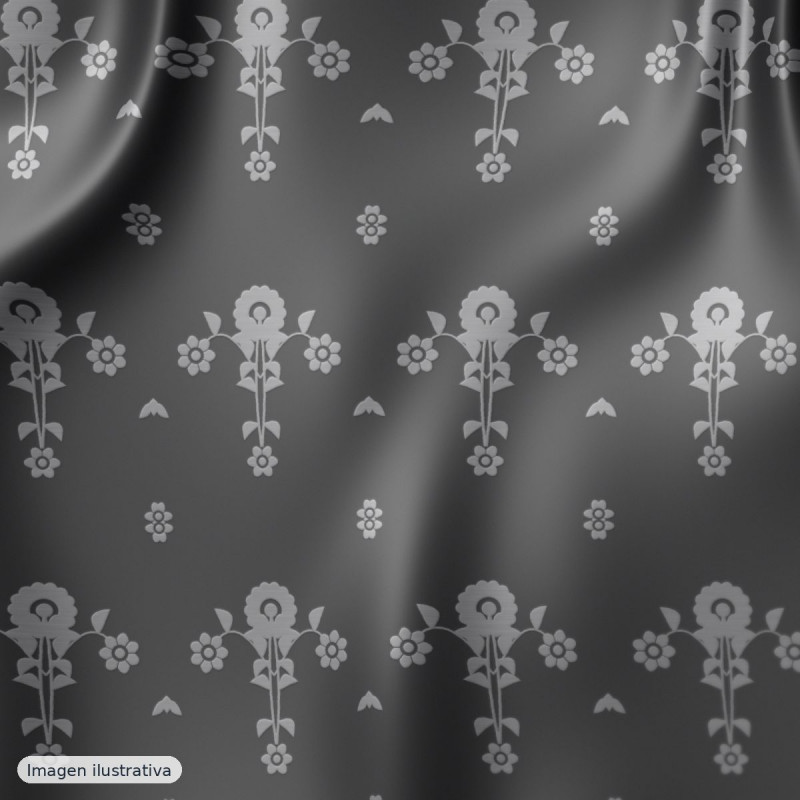 Jacquard negro ramas — 64% poliéster