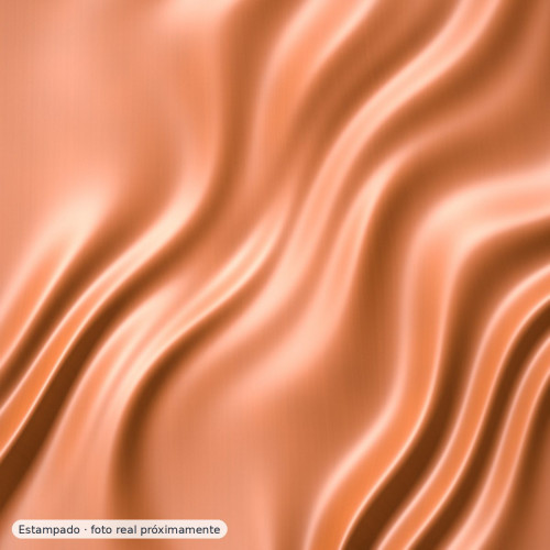 Jacquard satén naranja y fucsia — 97% poliéster