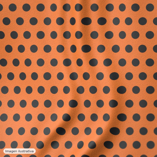 Koshibo lunares 33 mm naranja quemado y negro — 100% poliéster