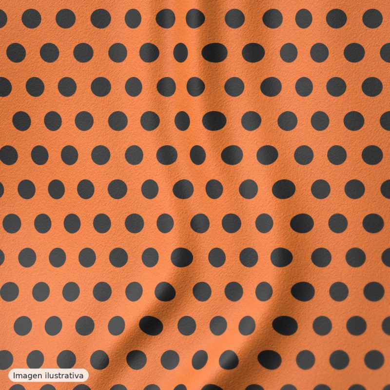 Koshibo lunares 33 mm naranja quemado y negro — 100% poliéster