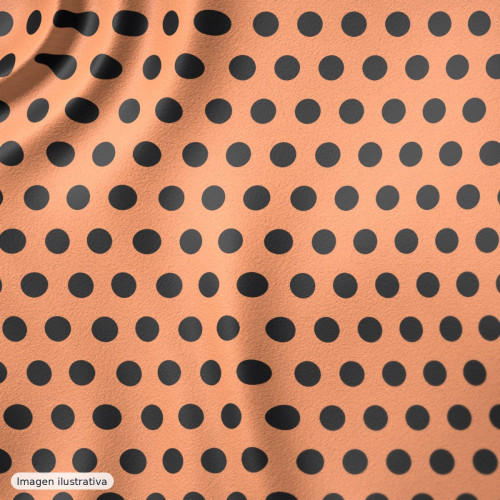 Koshibo lunares 33 mm papaya y negro — 100% poliéster