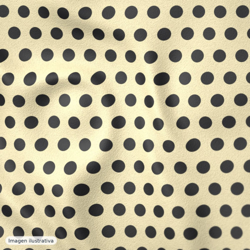 Koshibo lunares 33 mm vainilla y negro — 100% poliéster