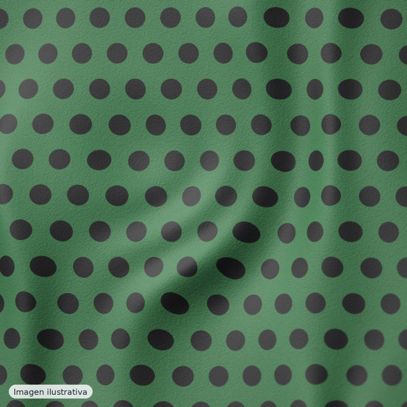 Koshibo lunares 33 mm verde y negro — 100% poliéster