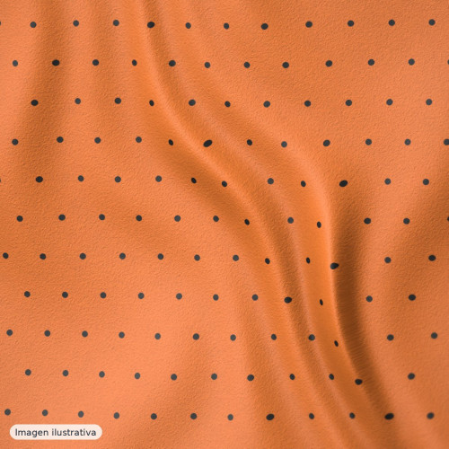 Koshibo lunares 7 mm naranja quemado y negro — 100% poliéster